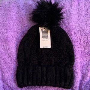 Torrid Black Knit Pom-Pom Hat